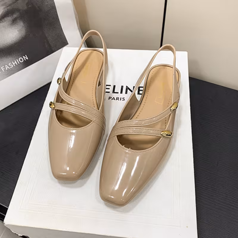 Women's High Heel Sandals, Closed-Toe Chunky Heel Sandals for Women, Spring/Summer Outdoor Women's Shoes, Casual and Elegant Flat Shoes for Women, Women Shoes
